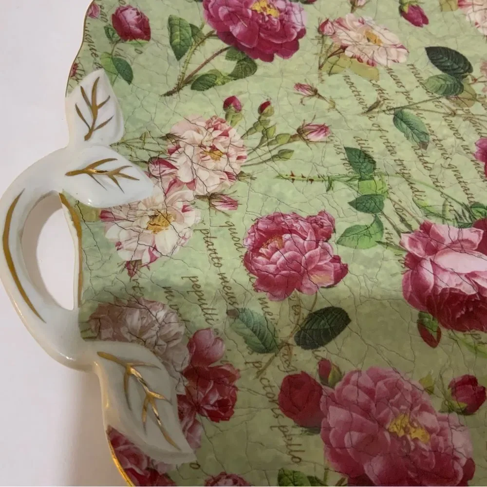 Royal Danube English Rose Square Handled Cake Plate 10,5
